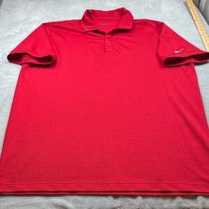 Nike Men's Vibrant Red Dri-Fit Golf Polo Shirt XL